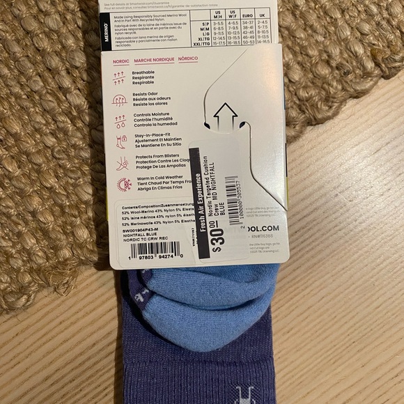 Smartwool Blue Socks (medium) - Picture 2 of 3